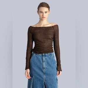 Knit boatneck top
